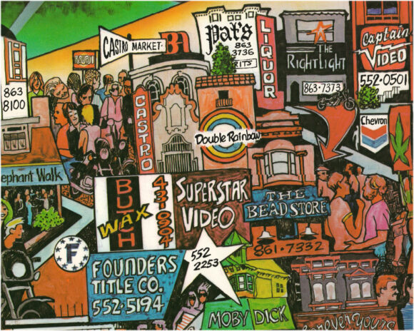 THE CASTRO (1985) Pictorial map / poster