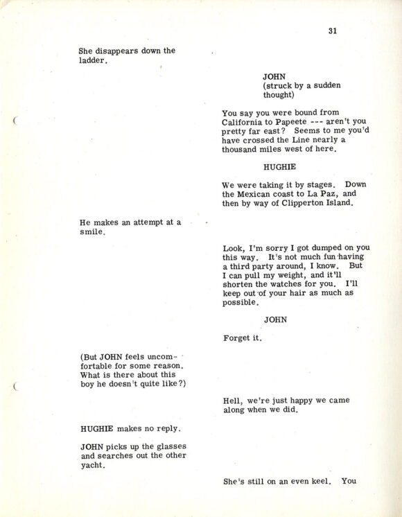 THE DEEP [working title: DEAD RECKONING] (ca. 1967) Film script