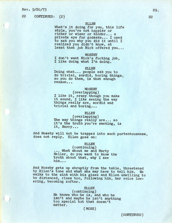 NIGHT MOVES (Sep 17, 1973) Final revised film script