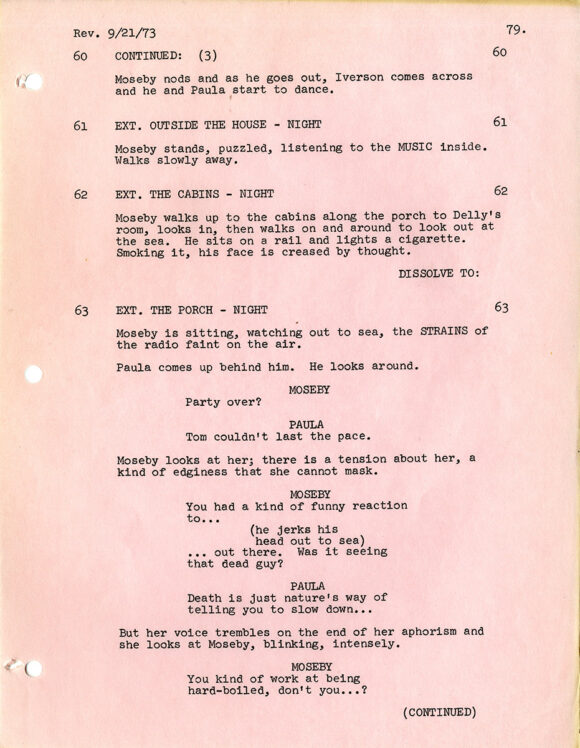 NIGHT MOVES (Sep 17, 1973) Final revised film script