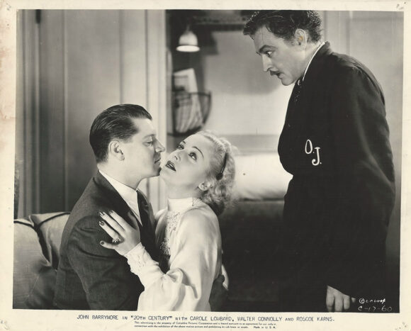 TWENTIETH CENTURY (1934) Ralph Forbes, Carole Lombard, John Barrymore aboard train