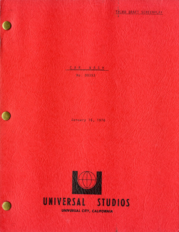 (African American film) CAR WASH (1976) Third draft film script by Joel Schumacher