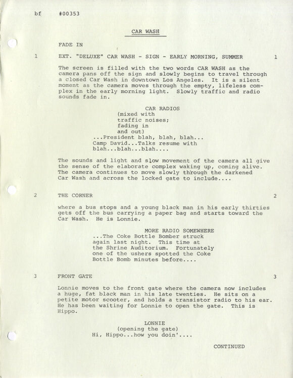 (African American film) CAR WASH (1976) Third draft film script by Joel Schumacher - Image 3