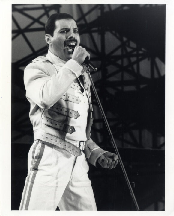 FREDDIE MERCURY ON STAGE at NEWCASTLE (1986) Set of 2 UK photos