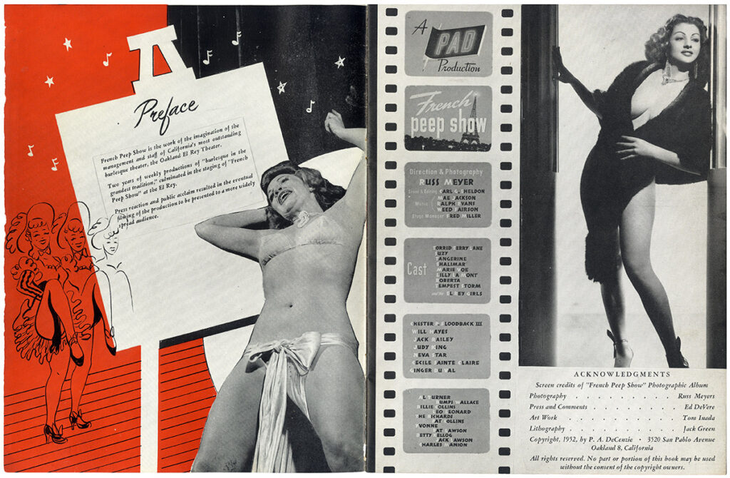 Russ Meyer (director) FRENCH PEEP SHOW (1952) Program - Image 2