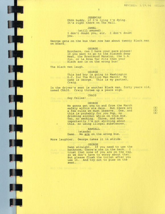 Spike Lee (director) GET ON THE BUS (Mar 29, 1996) Rainbow film script by Reggie Rock Bythewood - Image 4