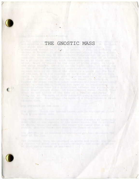 Kenneth Anger (screenwriter, director) THE GNOSTIC MASS (2002) Film script