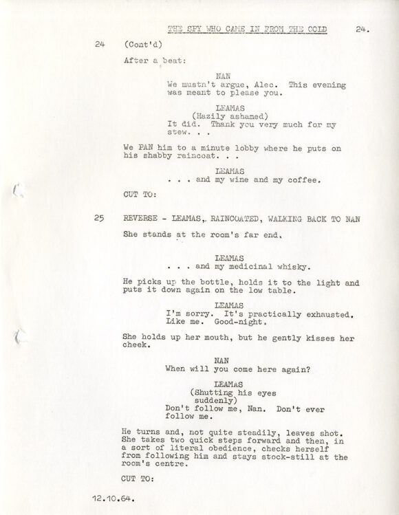 John le Carré (source) THE SPY WHO CAME IN FROM THE COLD (Nov 16, 1964) First final UK film script by Paul Dehn - Image 3