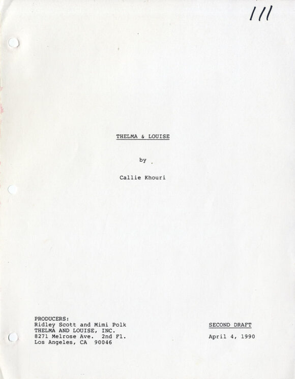 Ridley Scott (director) THELMA & LOUISE (1990) Second draft film script - Image 2