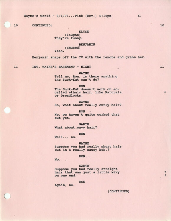 WAYNE'S WORLD (Aug 5, 1991) Revised draft film script by Mike Myers, Bonnie Turner and Terry Turner - Image 3