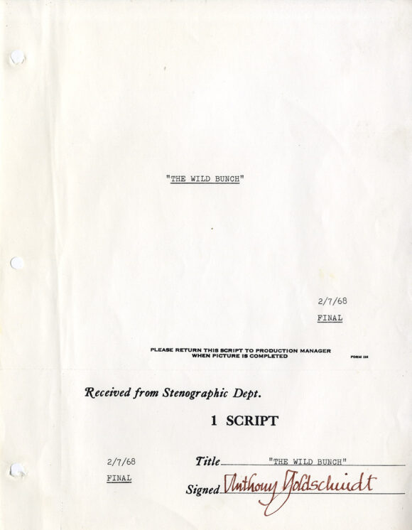 Sam Peckinpah (director, co-screenwriter) THE WILD BUNCH (Feb 7, 1968) Revised final draft script - Image 2