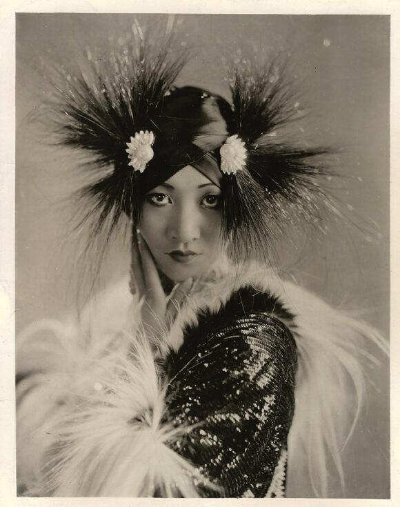 ANNA MAY WONG WEARING ORNATE HAT (ca. 1925) Early portrait for Pathé