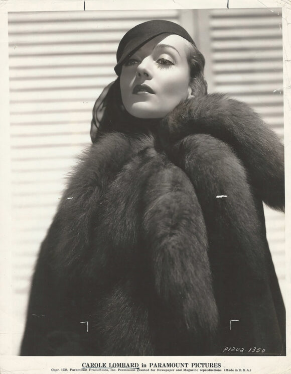 CAROLE LOMBARD WEARING MINK (1936) Portrait for Paramount