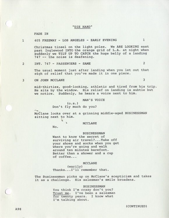 DIE HARD (1987) Second revised draft script - Image 3