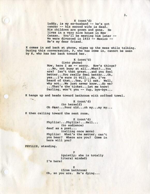 Katharine Hepburn (screenwriter) ME AND PHYLLIS [ca. 1985] A Screenplay - Image 3