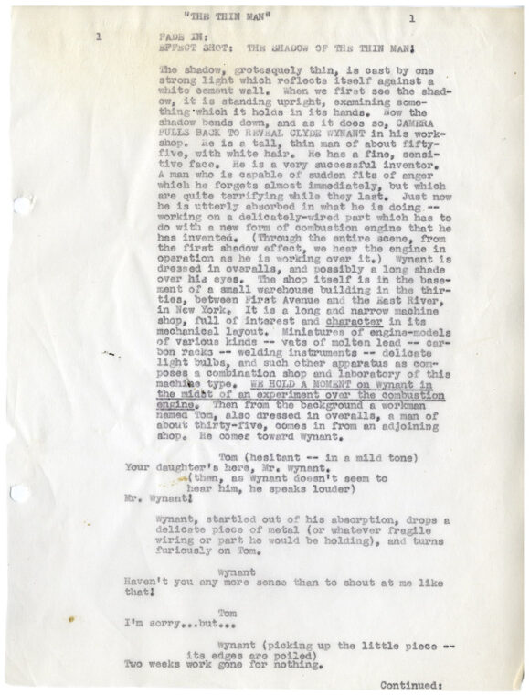 Dashiell Hammett (source) THE THIN MAN (Mar 19, 1934) Film script - Image 2