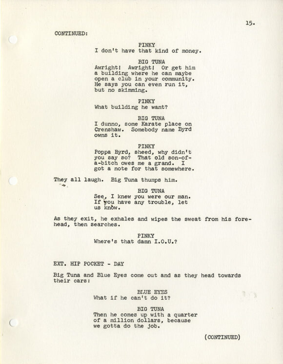 (Blaxploitation film) BLACK BELT JONES [1974] Film script by Oscar Williams - Image 3