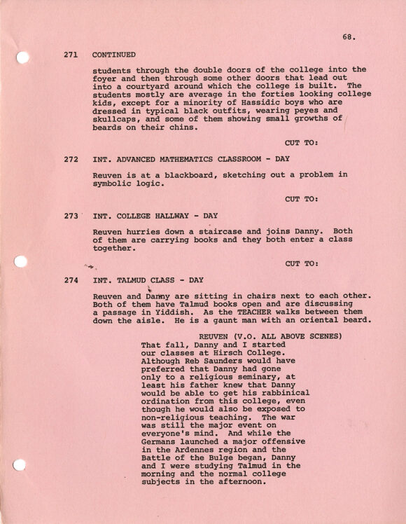 (Jewish American film) THE CHOSEN (Jul 25, 1980) Film script - Image 3