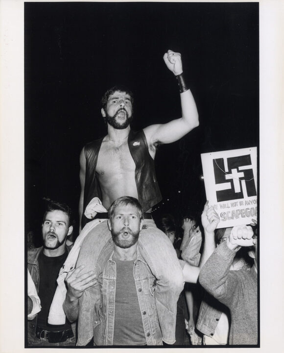 GAY ACTIVISTS IN 1977 MANHATTAN [1977] Set of 2 photos by Jim Anderson