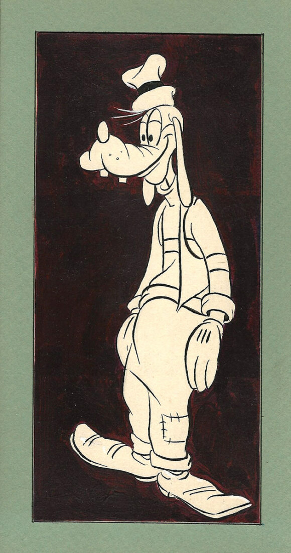 GOOFY and PLUTO WORKSHEET FIGURES (1946) Set of 2 comic strip art cutouts