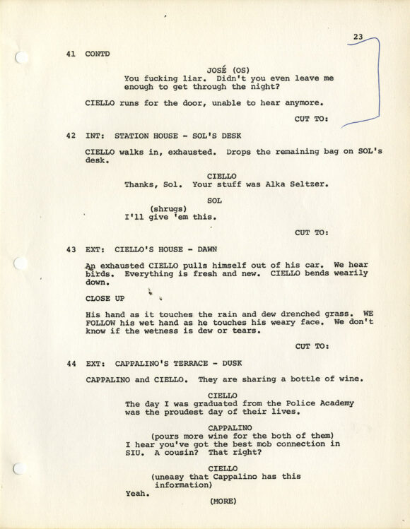 Sidney Lumet (director) PRINCE OF THE CITY (Jan 1980) Final Draft film script - Image 3