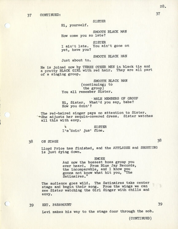 (Blaxploitation film) SPARKLE (Apr 9, 1975) Final Draft film script by Joel Schumacher - Image 3