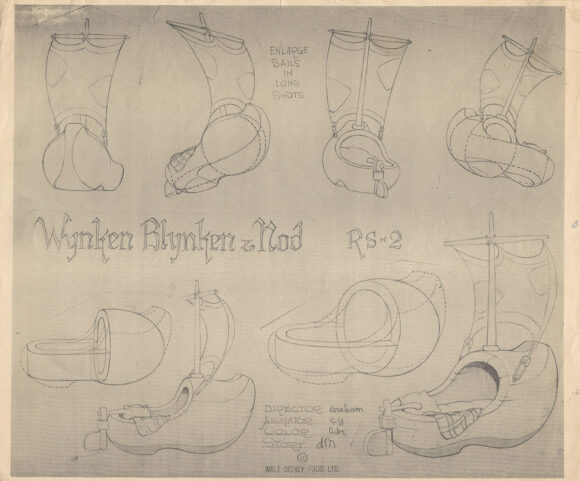 WYNKEN, BLYNKEN AND NOD (1938) Disney animation model sheet