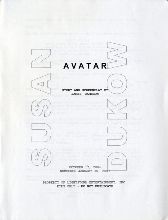 AVATAR (Jan 20, 2007) Film script and production archive - Image 2