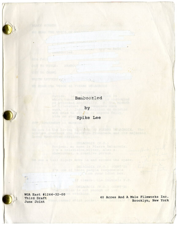 Spike Lee (writer, director) BAMBOOZLED (Jun 1999) Third draft film script