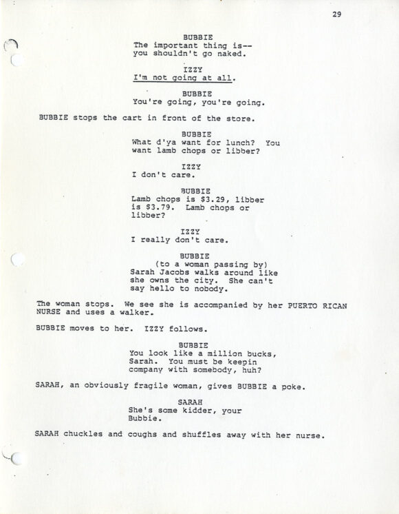 Joan Micklin Silver (director) CROSSING DELANCEY (Jan 1987) Film script - Image 2