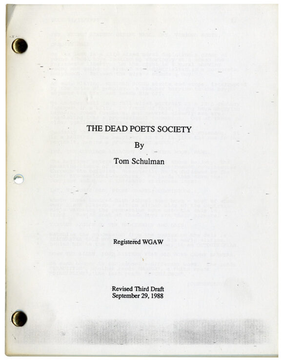 DEAD POETS SOCIETY (Sep 29, 1988) Revised Third draft film script