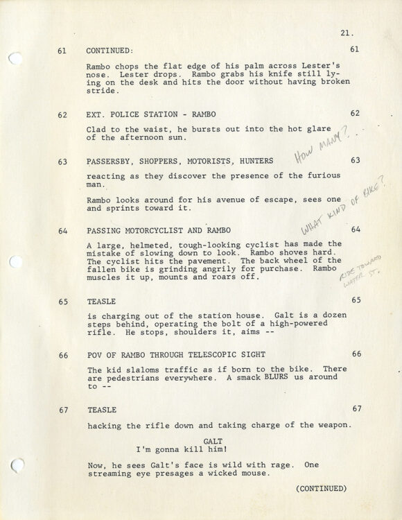 Sylvester Stallone (actor, writer) FIRST BLOOD (1981) Revised film script - Image 3