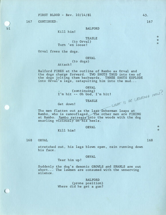 Sylvester Stallone (actor, writer) FIRST BLOOD (1981) Revised film script - Image 4