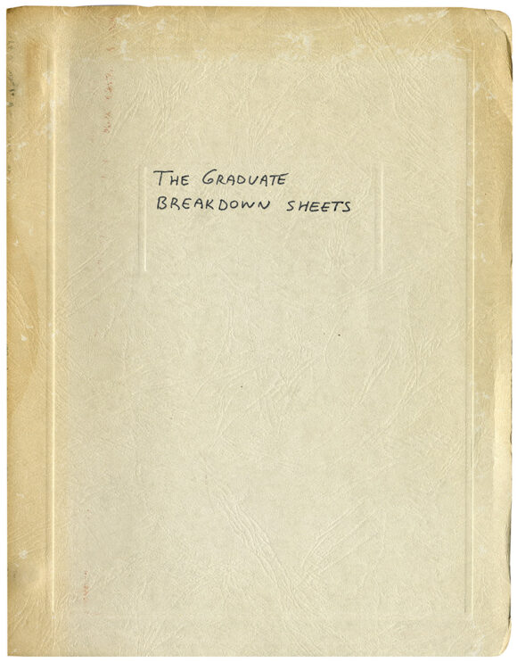 GRADUATE, THE (Mar 29, 1967) Final draft screenplay and bound set of breakdown sheets - Image 5