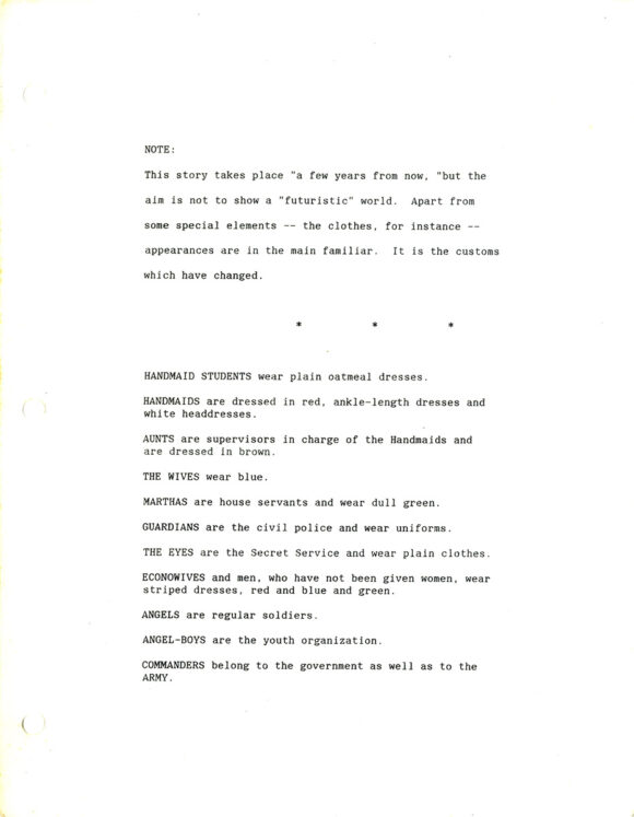 Margaret Atwood (source, screenplay), Harold Pinter (screenplay) THE HANDMAID'S TALE [1989] Revised draft film script - Image 2