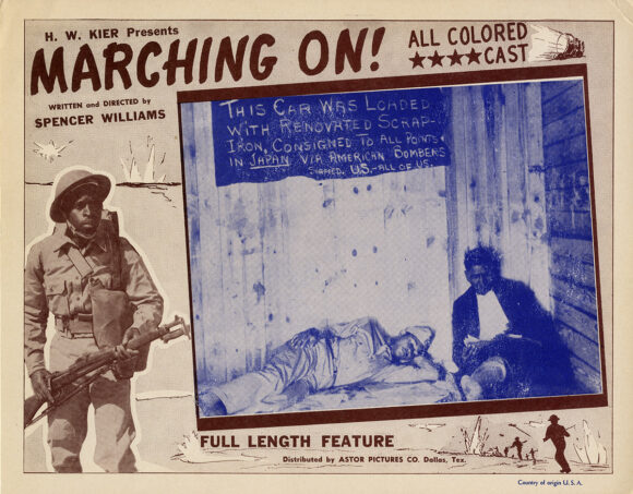 (African American film) MARCHING ON! (1943) Set of 4 lobby cards