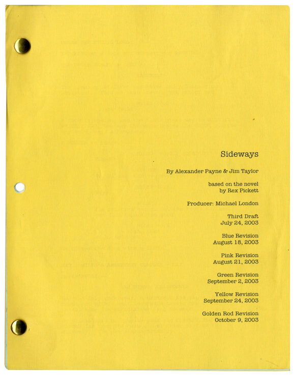 SIDEWAYS (Jul 24, 2003) Third Draft film script