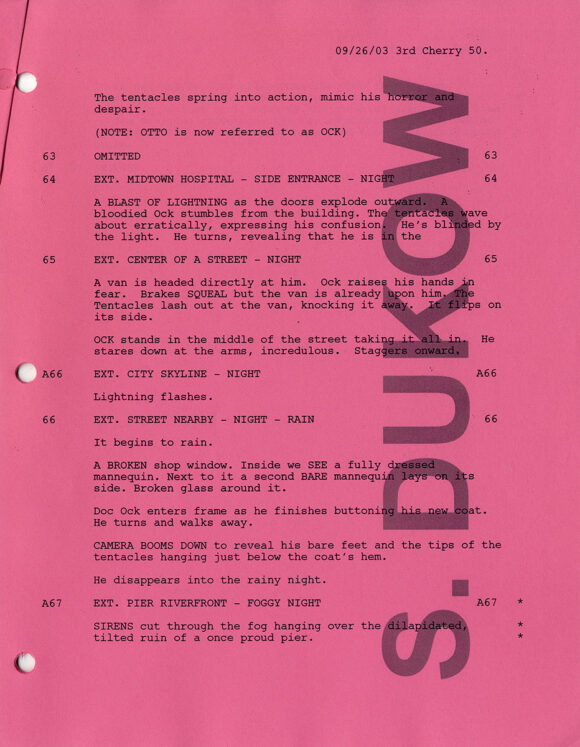 SPIDER-MAN 2 (Jul 24, 2003) Shooting script and production archive - Image 2