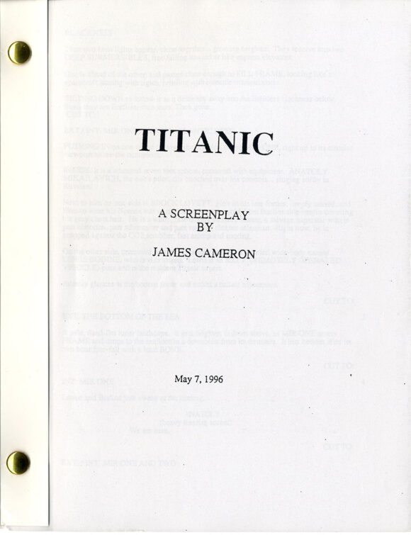 James Cameron (writer, director) TITANIC (May 7, 1996) Film script - Image 2