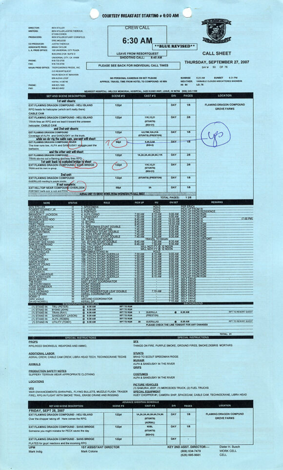 Ben Stiller (director) TROPIC THUNDER (2007) Rainbow film script and production archive - Image 6