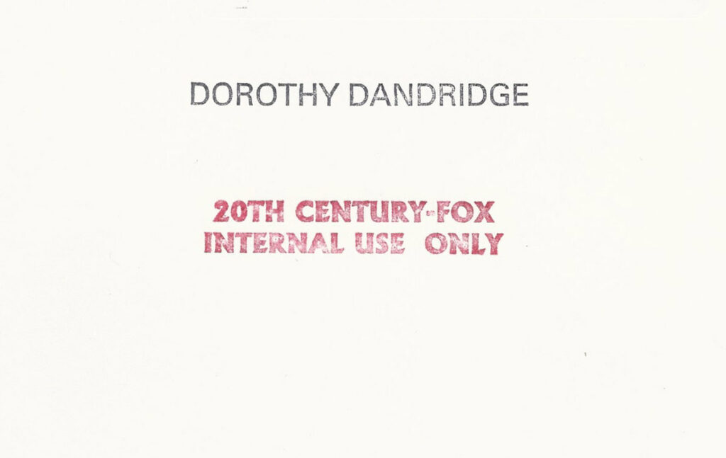 DOROTHY DANDRIDGE [ca. 1954] 20th Century Fox-stamped portrait - Image 2