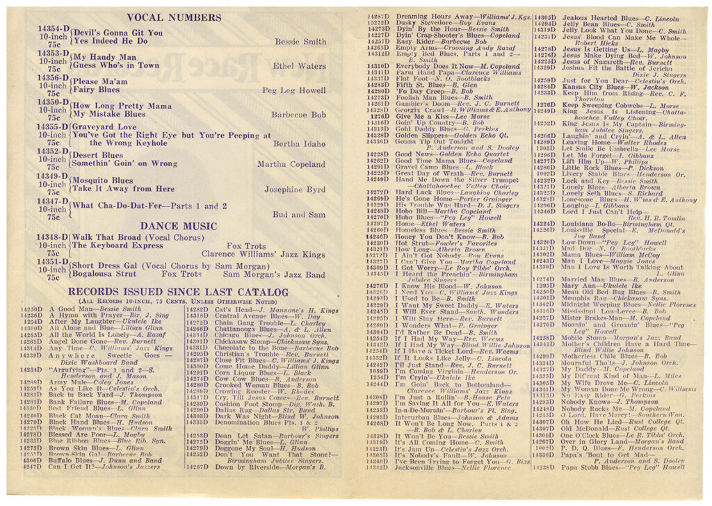 NEW RACE RECORDS (Nov 1928) Catalog - Image 2