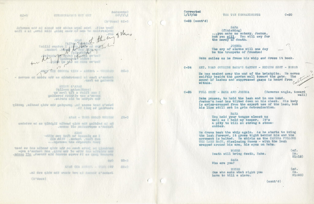 Cecil B. DeMille (director) THE TEN COMMANDMENTS (Dec 21, 1954) Film script - Image 3